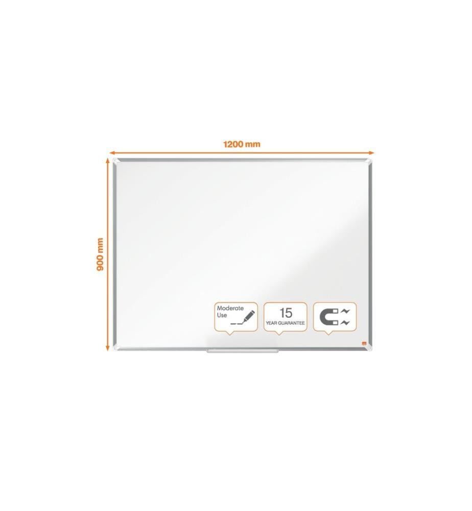 NOBO - Tableau blanc Acier Premium Plus 90 cm x 120 cm, Blanc