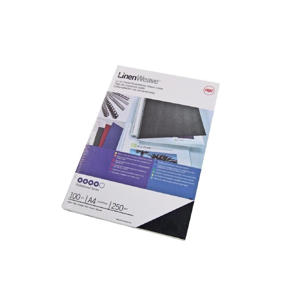GBC - Couverture de brochure Linen Weave 100 pièces, Bleu