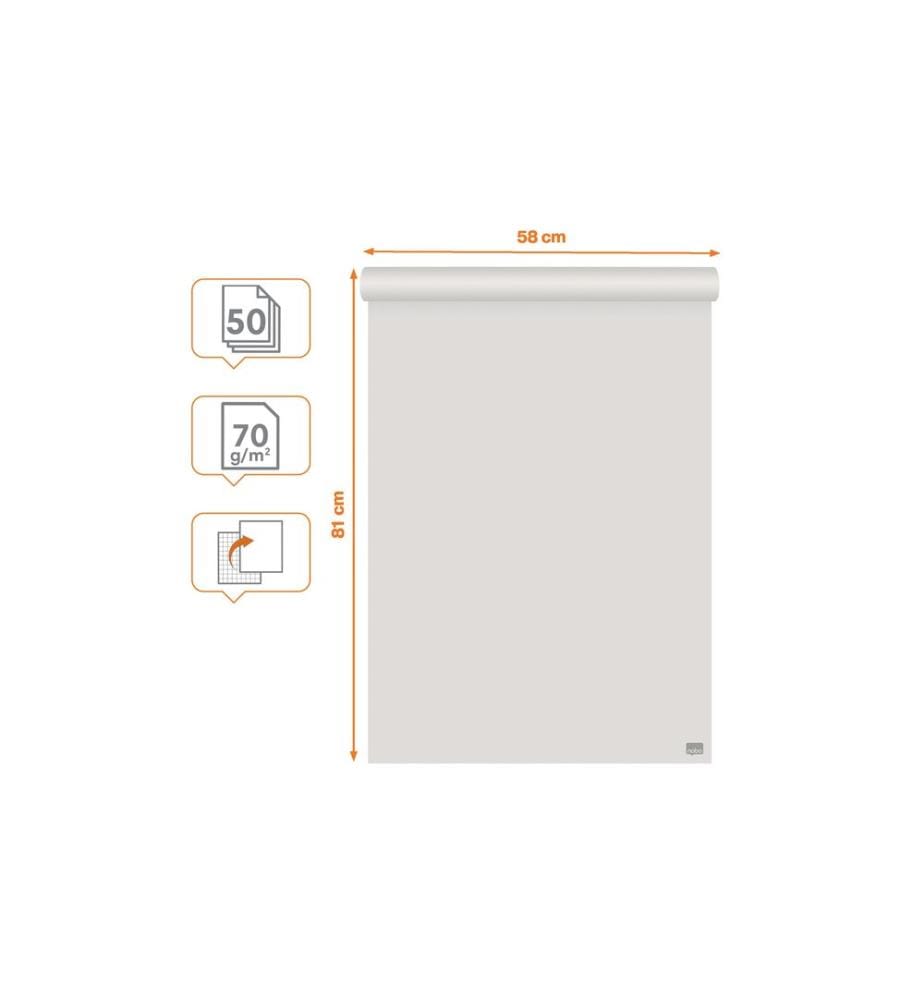 NOBO - Flipchart blanko / kariert, 58 x 81 cm, 50 Blatt