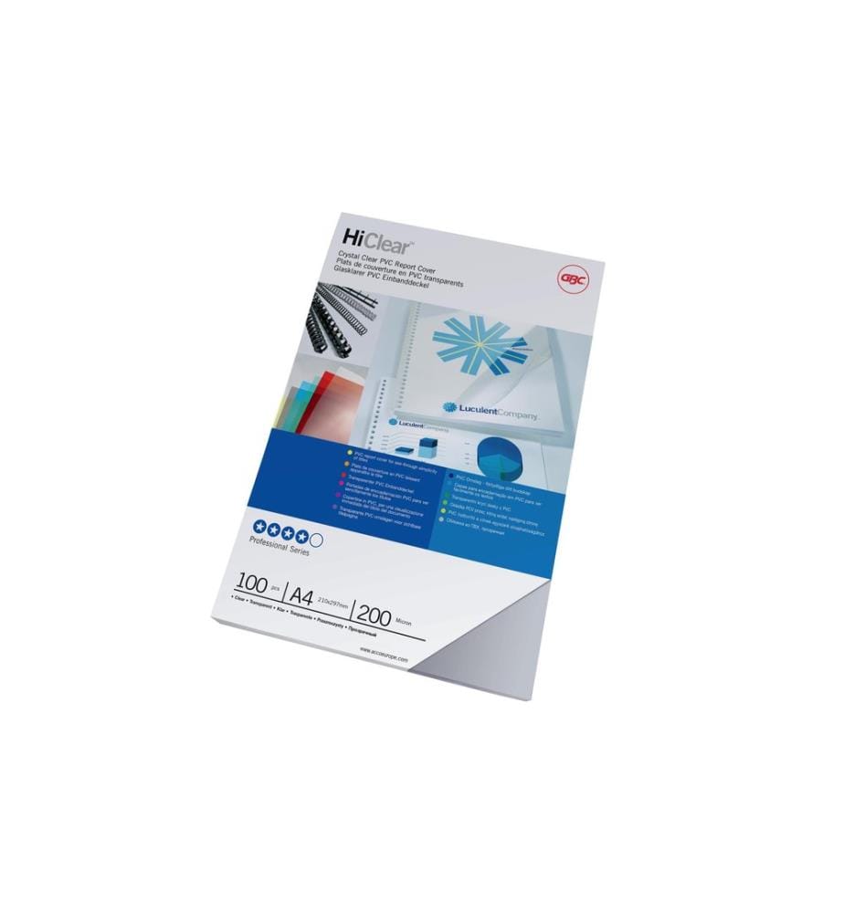 GBC - Couverture de brochure HIClear A4, 200 µm, 100 pcs, Transparent