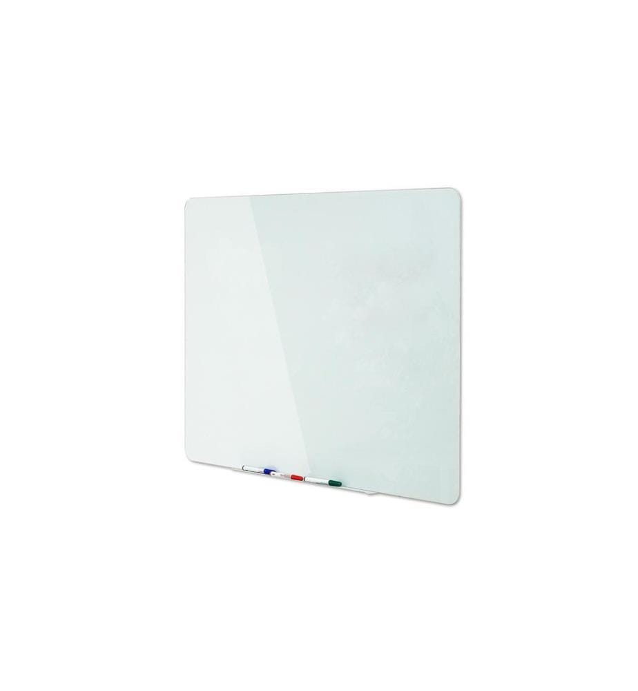 BI-OFFICE - Tableau en verre magnétique 60 cm x 90 cm, Blanc