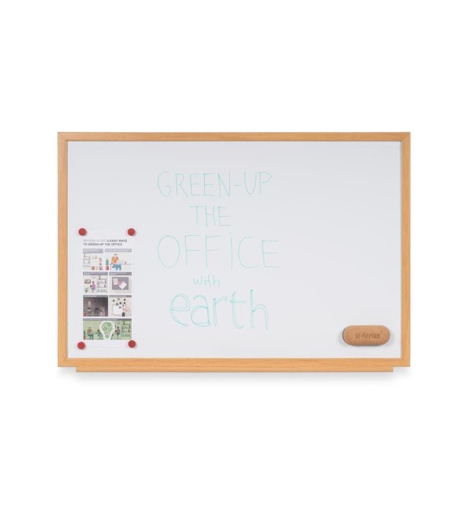 BI-OFFICE - Tableau blanc magnétique 45 cm x 60 cm, Blanc