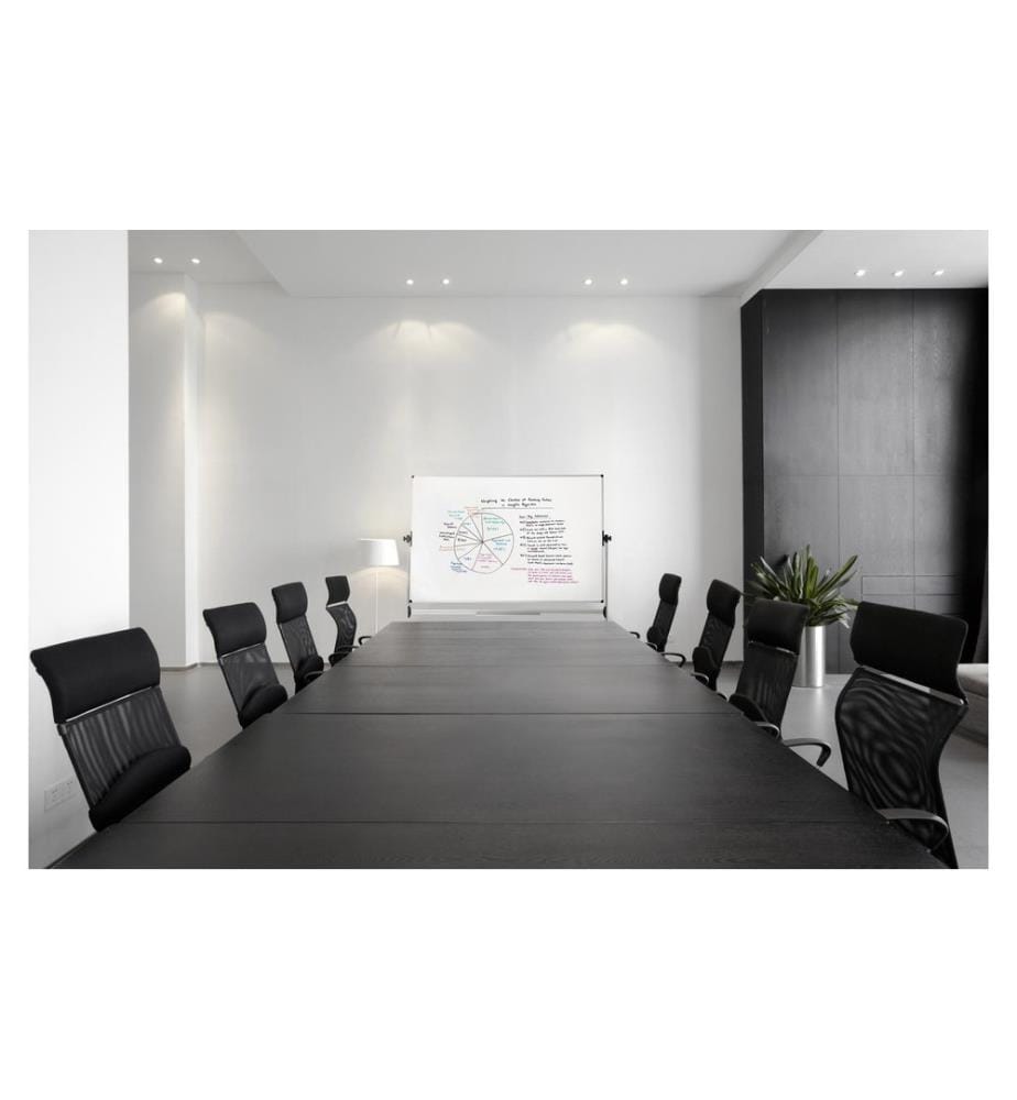 BI-OFFICE - Tableau blanc magnétique 120 cm x 150 cm, Blanc