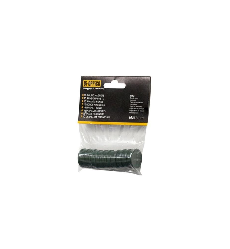 BI-OFFICE - Aimant Super Strong 20 mm Vert, 10 Pièce/s
