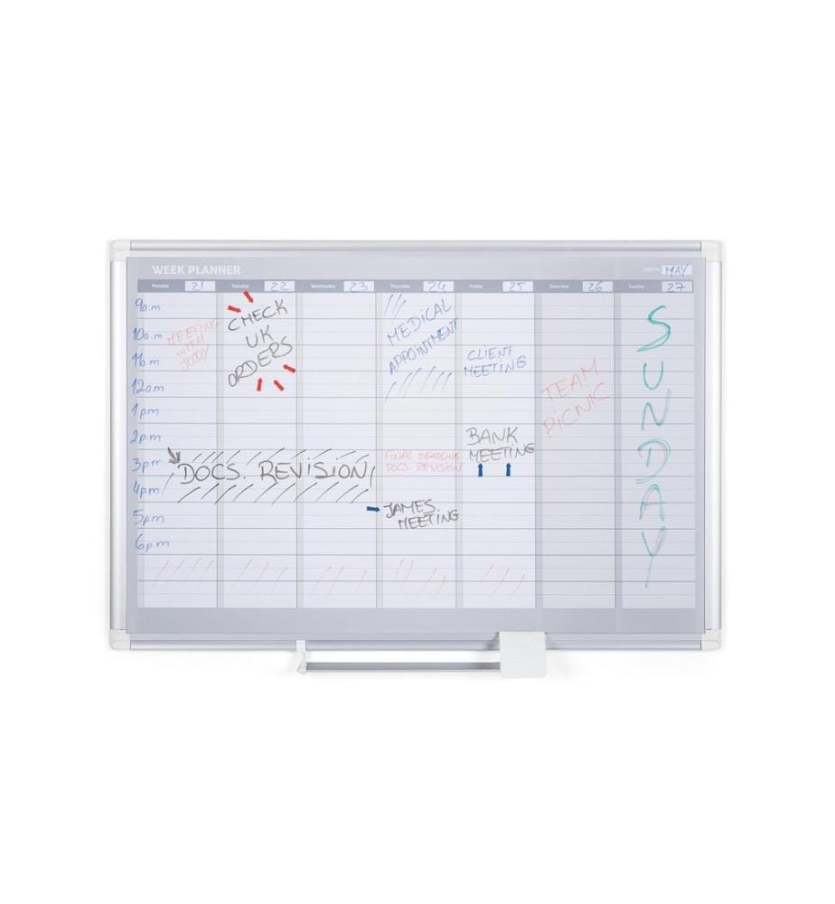 BI-OFFICE - Tableau blanc magnétique 60 cm x 90 cm, Blanc