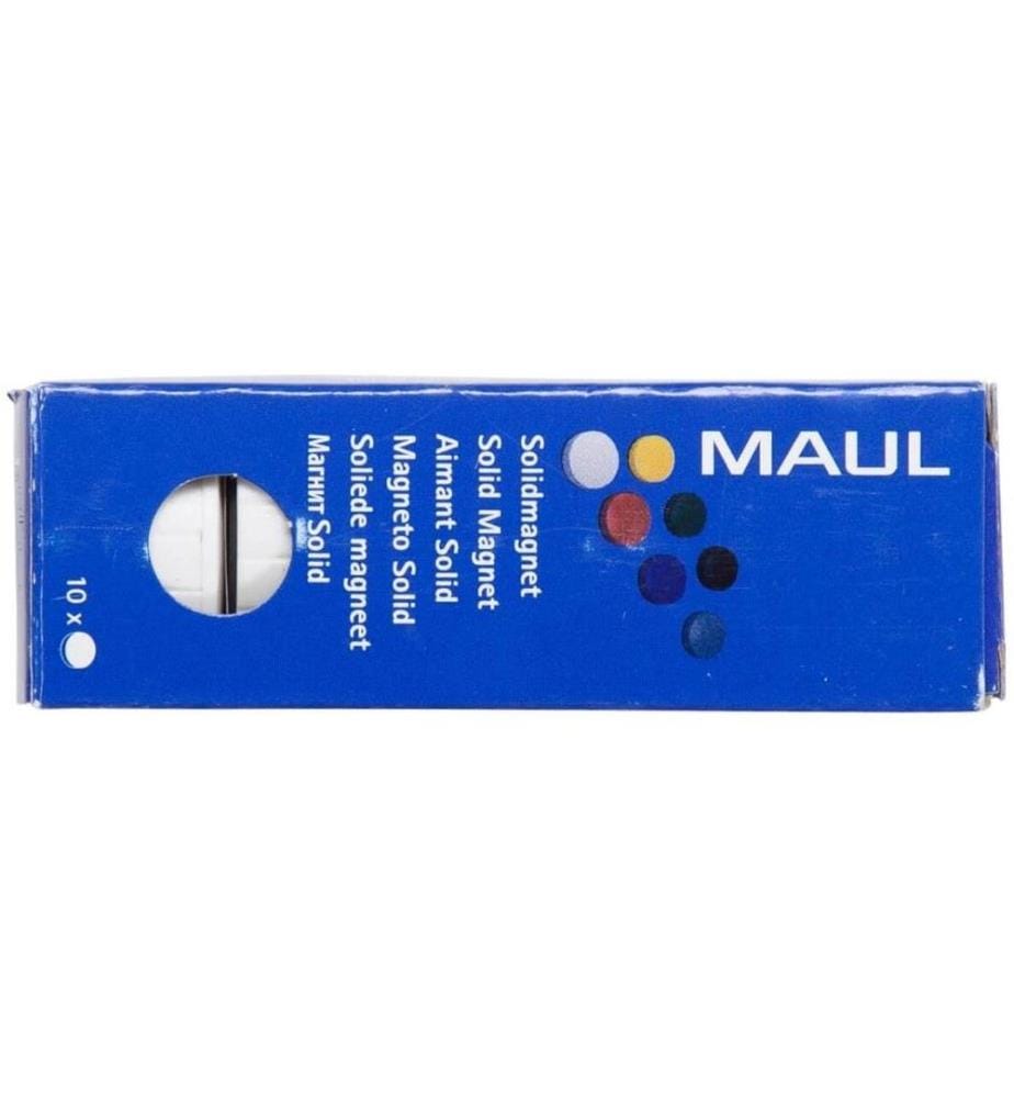 MAUL - Aimant Solid Ø 32 mm, 800 g, blanc, 10 pièces