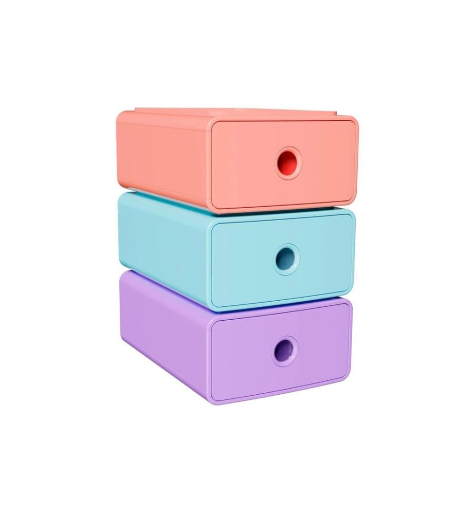 Exacompta Tiny Box Candy Tidy, 3-er Set A5+, stapelbar