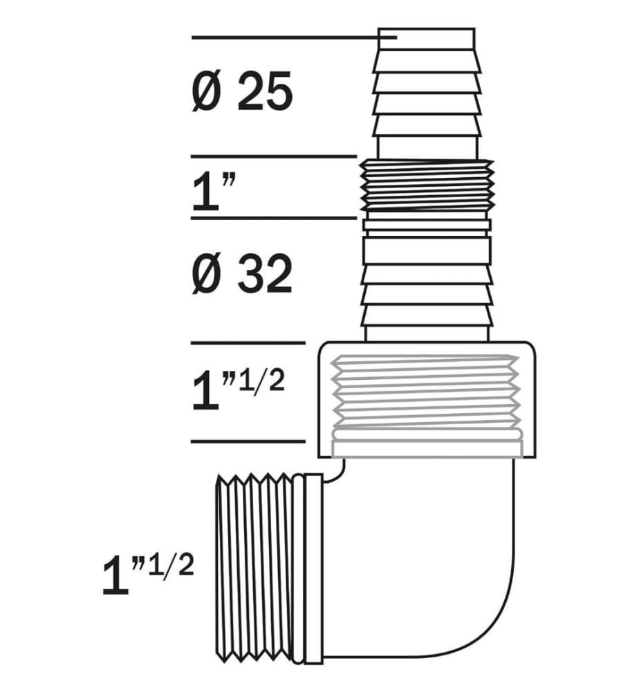 Winkelstück für Tauchpumpe