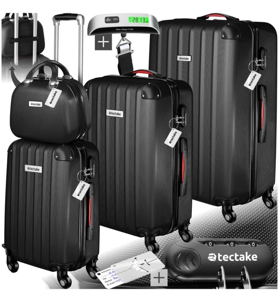 Set de valises rigides Cleo 4 pièces avec pèse-valise - noir