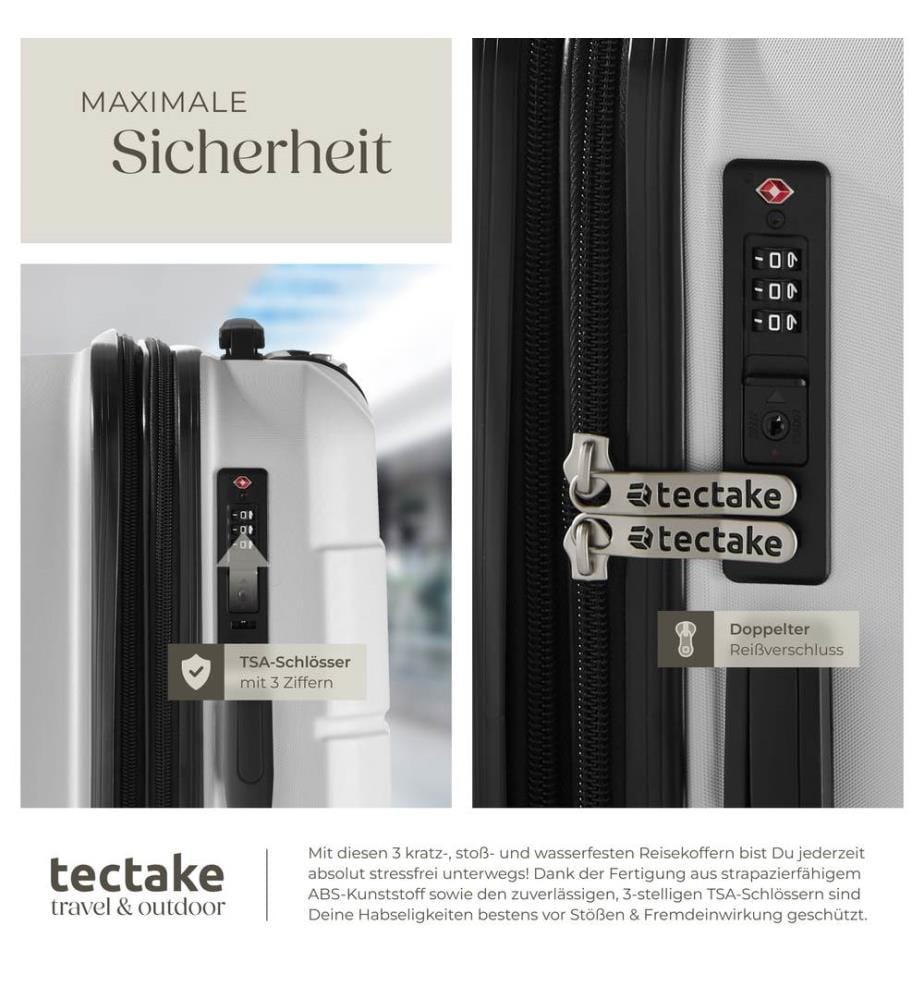 Hartschalenkofferset Brice 3-tlg, TSA-Schloss - weiss