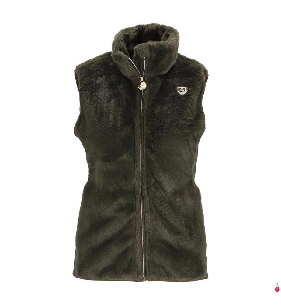 Kunstpelz Weste - Khaki