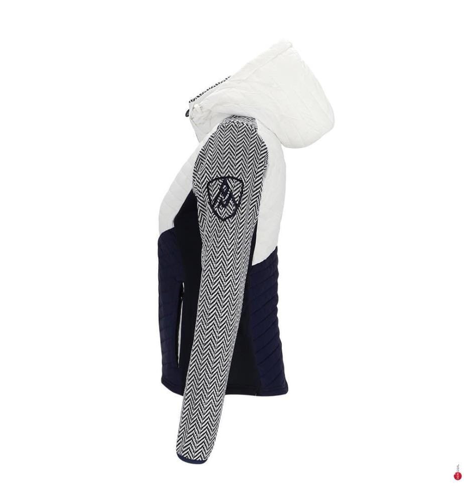Matelasses Fleece Jacket - Navy/White