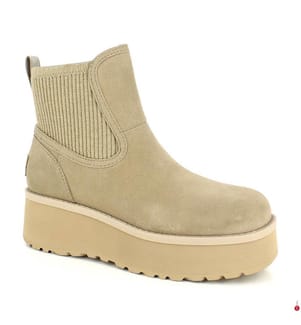 Bottines Chelsea En Cuir Mélangé - Beige