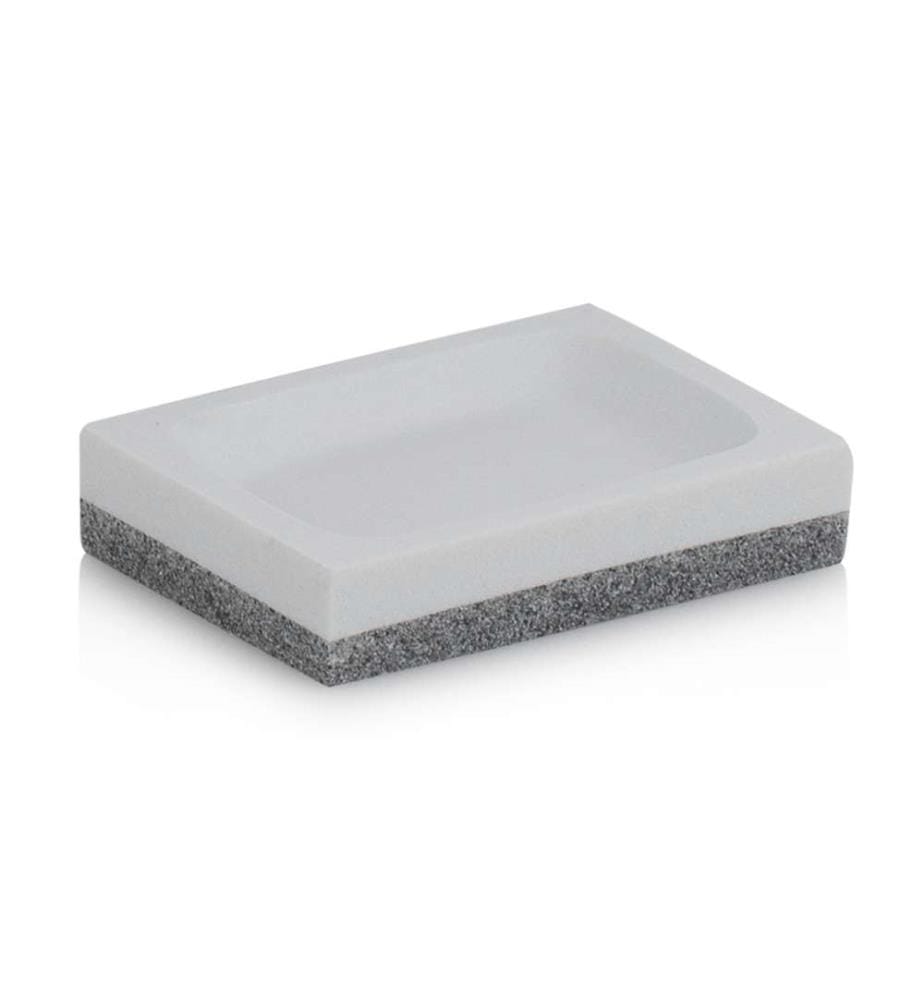 Set da Bagno 4 Pezzi Saada - Bianco e Grigio
