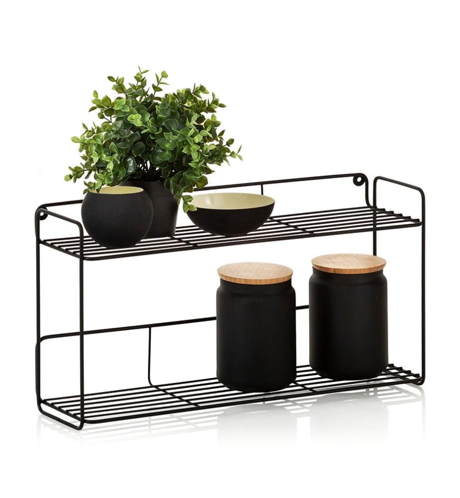 Scaffale a muro Kaori - 50,1x15,1x27,3 cm - Nero