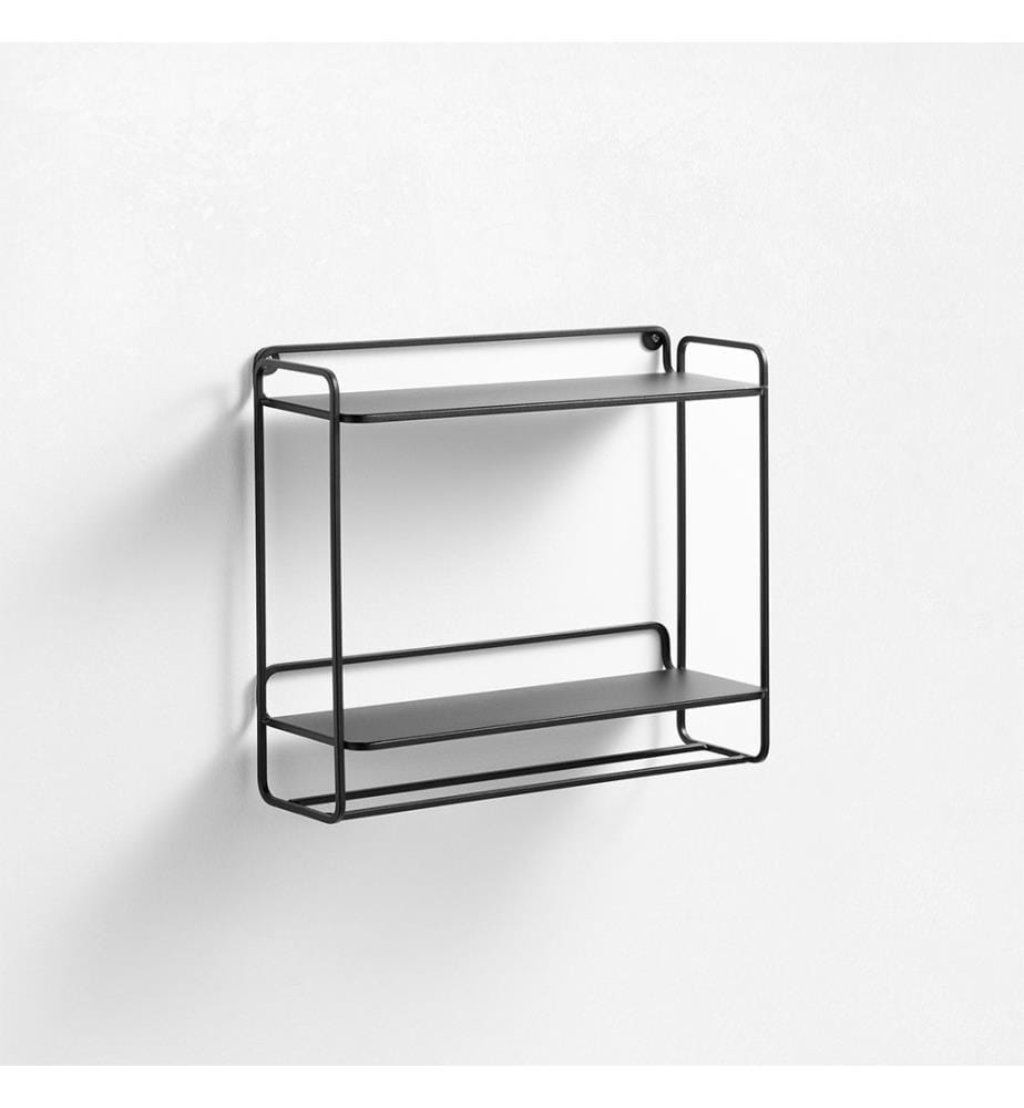 Wandregal Loto - 36x11,5x30,6 cm - Schwarz