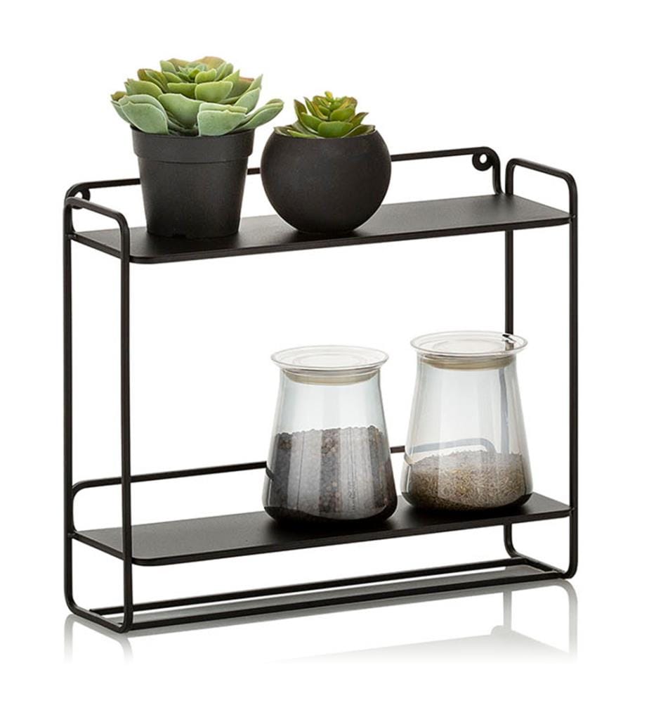 Wandregal Loto - 36x11,5x30,6 cm - Schwarz
