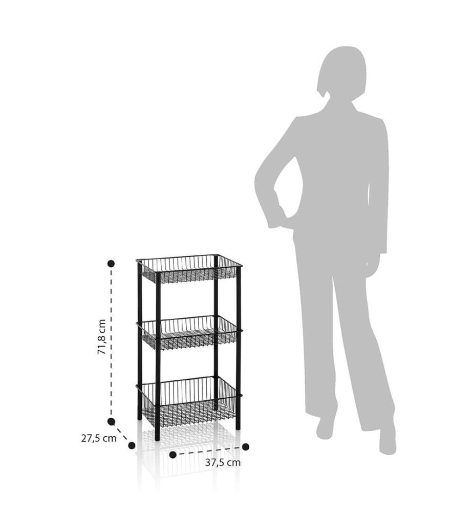 Scaffale Mima 37,5 x 27 x 72 cm - Nero