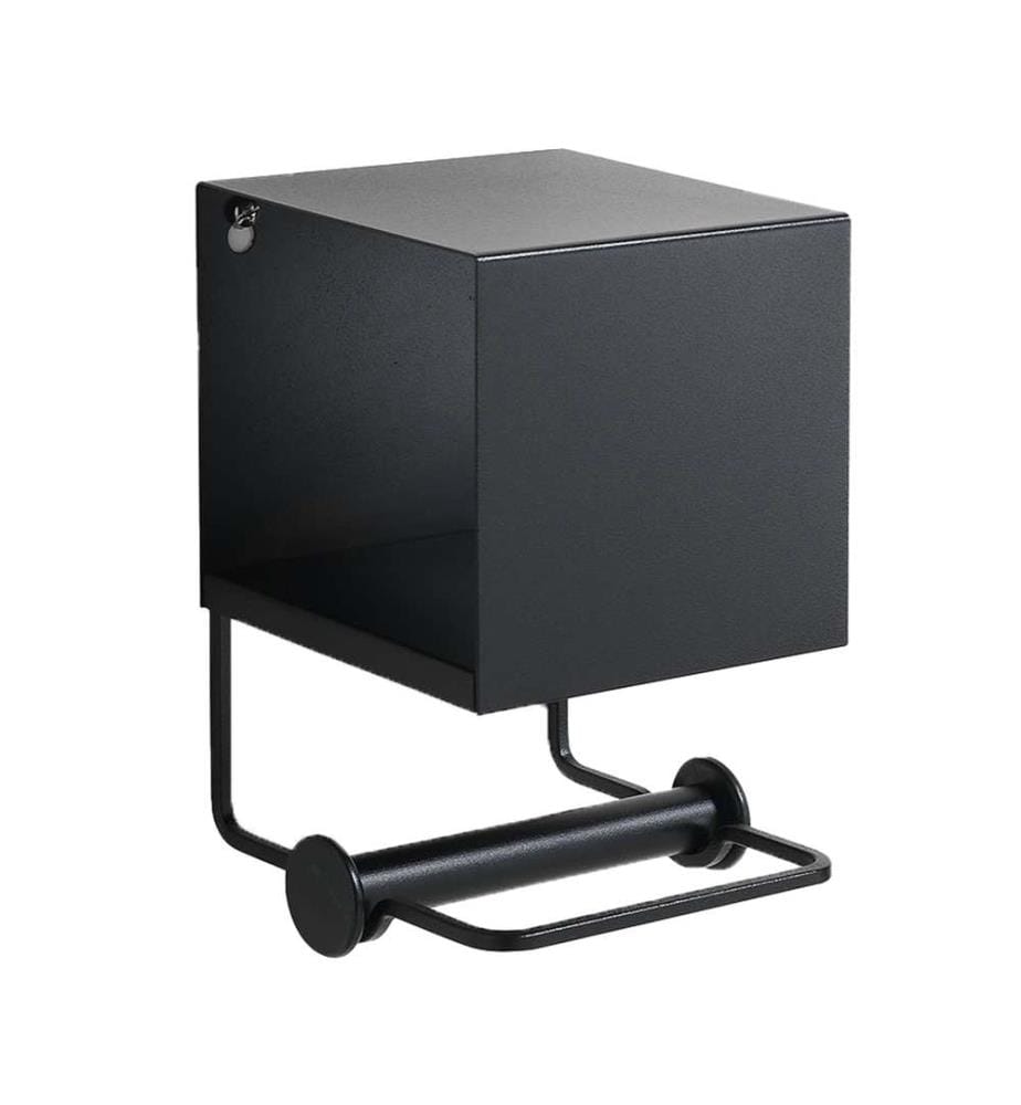 Roll holder with compartment and shelf YINSI black