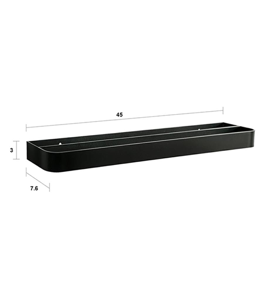Wall mounted towel rail 2 rods JIRO black