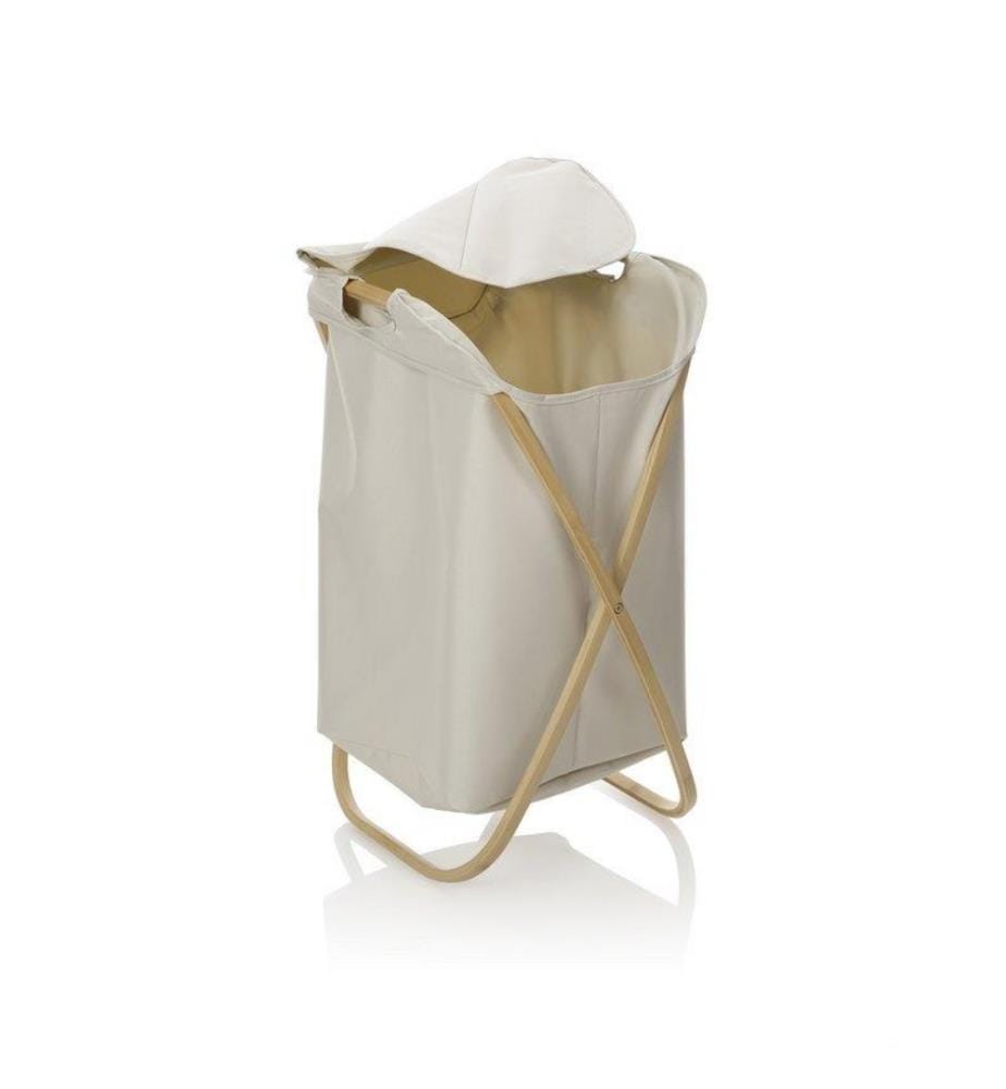 Jos Laundry Basket 40 x 36 x 70 Cm - White And Light Brown