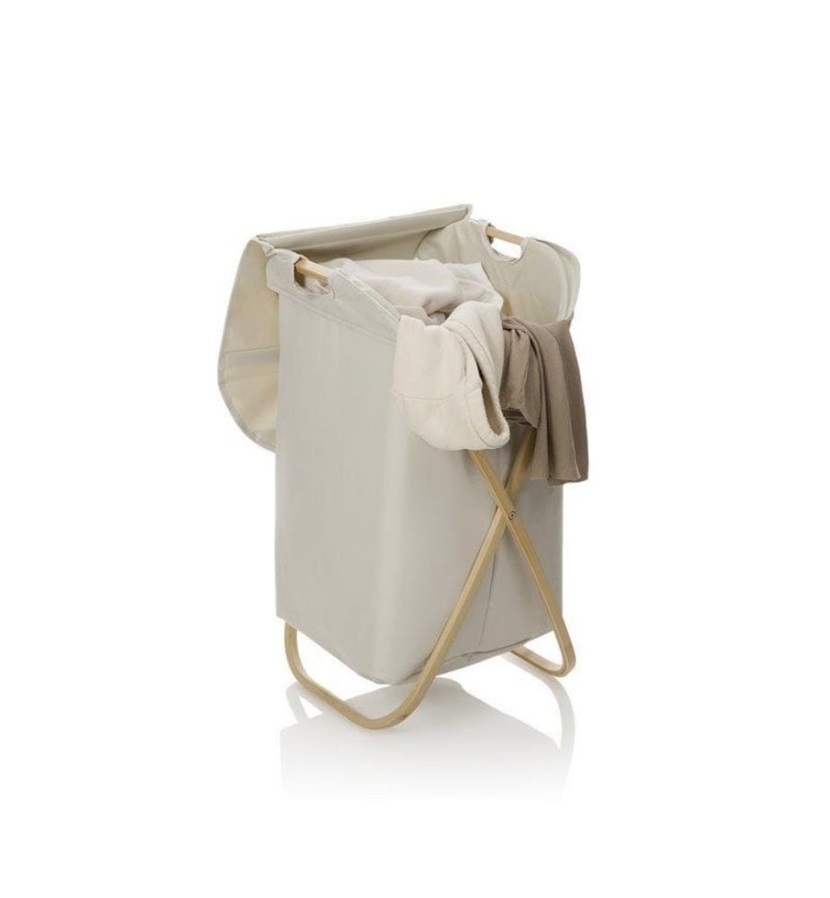 Jos Laundry Basket 40 x 36 x 70 Cm - White And Light Brown