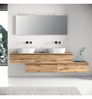 Set da bagno 9 pezzi Yoka Miele - Rovere