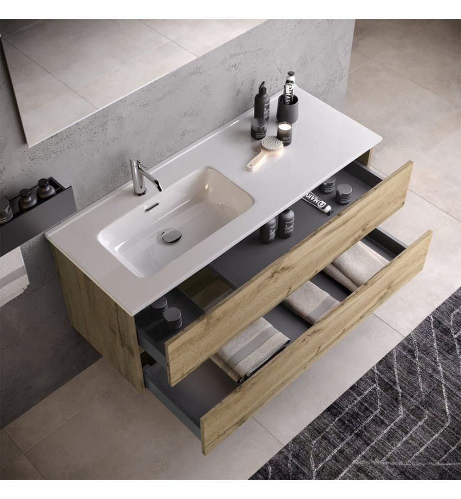 Bathroom vanity LH washbasin 4 pieces TITAN oak