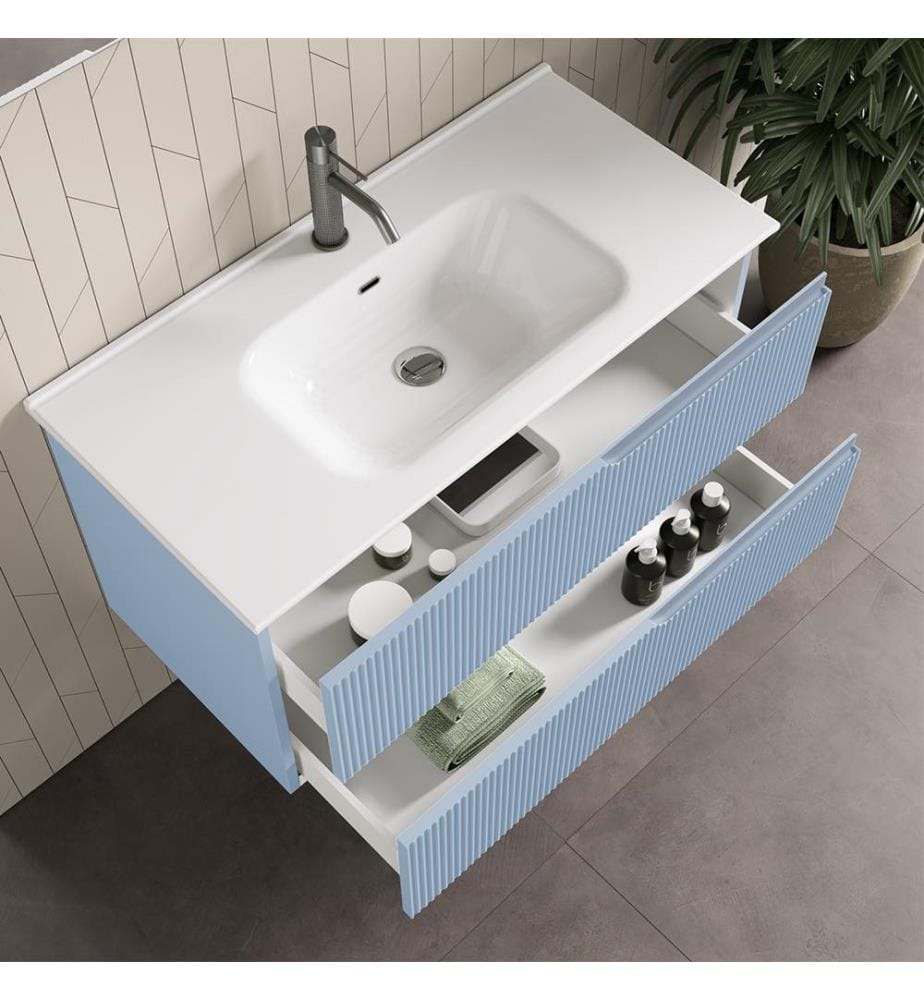 Ensemble salle de bain 4 Pièces Zip - Bleu tiffany