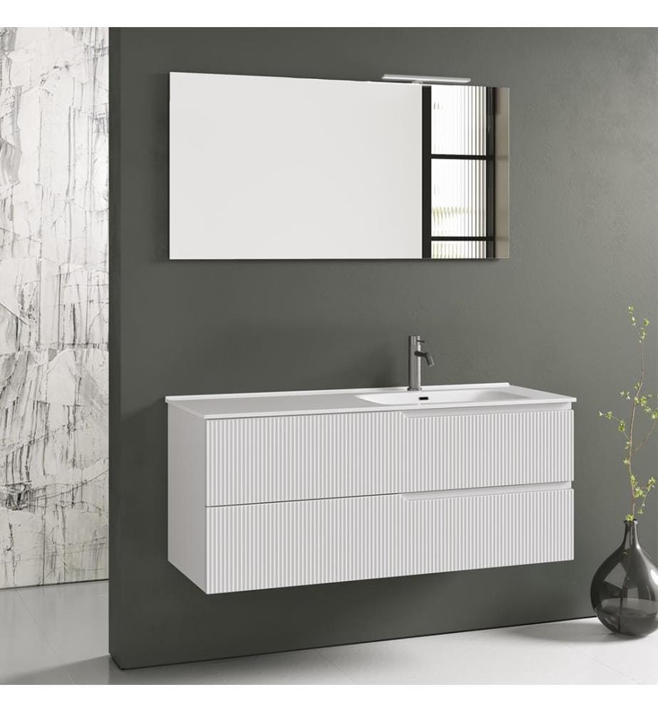 Ensemble salle de bain DX vasque 4 Pièces Zip - Blanc mat