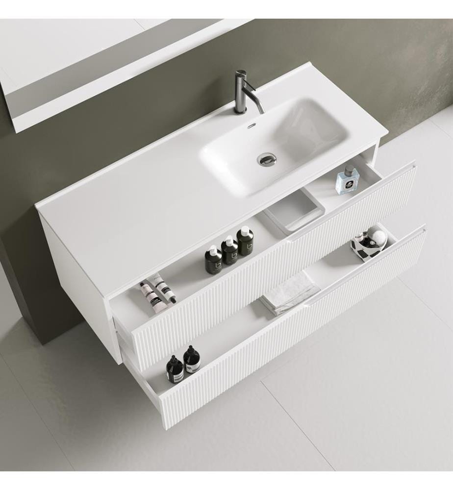 Ensemble salle de bain DX vasque 4 Pièces Zip - Blanc mat