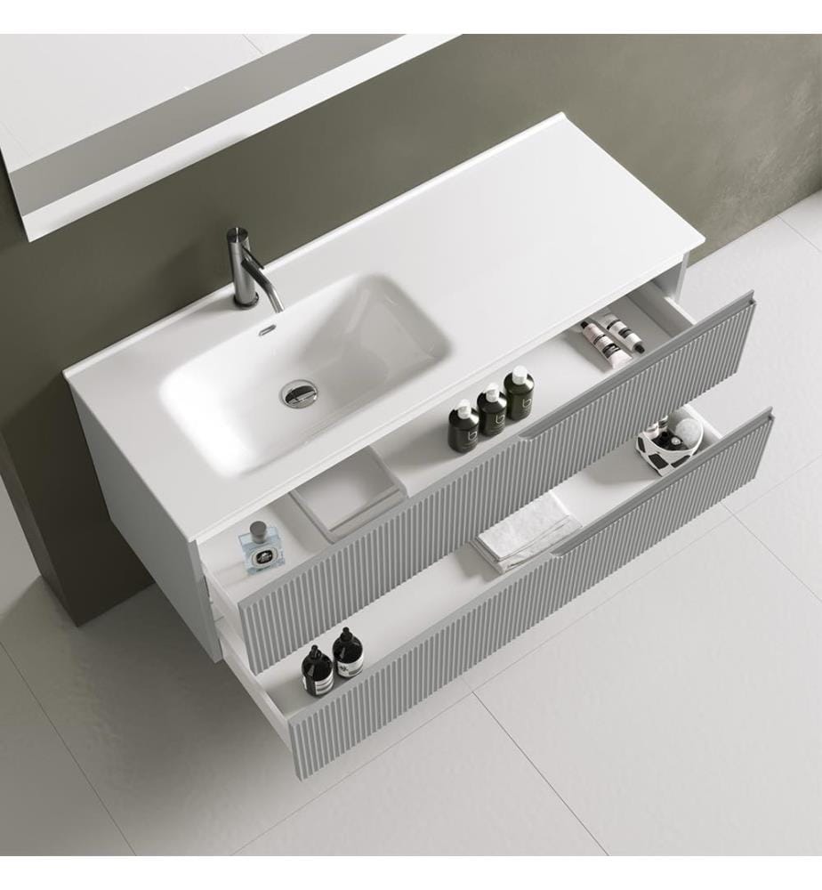 Vanity Set SX washbasin 4 Pieces Zip - Matt Grey