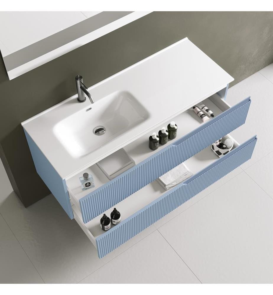 Badezimmerset SX 4-teiliges Waschbecken Zip - Tiffanyblau