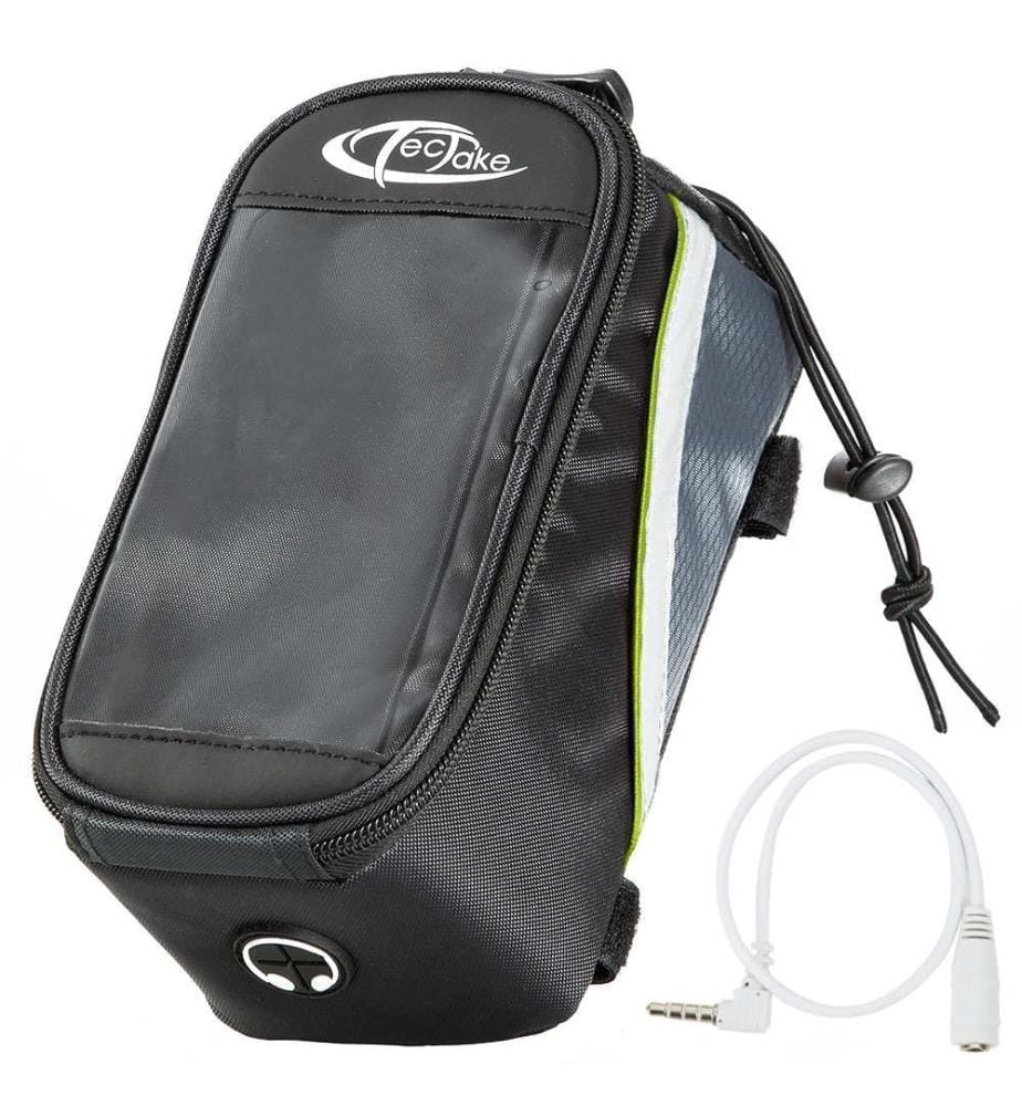 Étui a vélo pour cadre de vélo, Imperméable - 20,5 x 10 x 10,5 cm, grisnoirvert