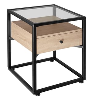Table de chevet Preston 43x45x54,5 cm - Bois clair industriel, Chêne Sonoma
