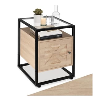 Table de chevet Kidderminster 40x43x60,5 cm - Bois clair industriel, Chêne Sonoma