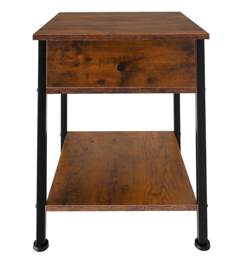 Comodino Bradford 40x40x55,5 cm - Legno industriale scuro, rustico