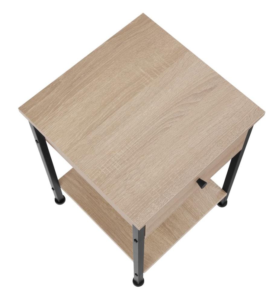 Nachttisch Bradford 40x40x55,5 cm - Industrial Holz hell, Eiche Sonoma