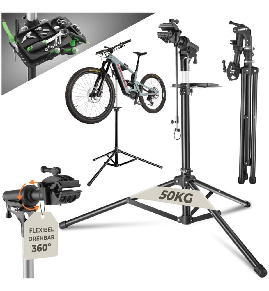 Fahrradmontageständer Tristan bis 50kg, E-Bike geeignet - schwarz