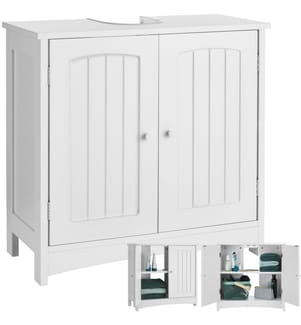 Mobiletto sottolavabo Jasper, 2 scomparti, capacità di carico 35 kg - bianco