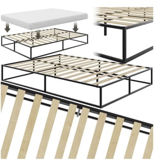 Letto Kyoto struttura in metallo con rete a doghe, 250 kg - 140 x 200 x 25,5 cm