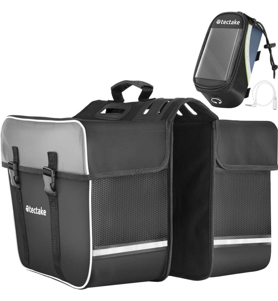 Set Fahrradtasche Georg und Rahmentasche, wasserabweisend - 20 x 9,5 x 10 cm, schwarzgrün