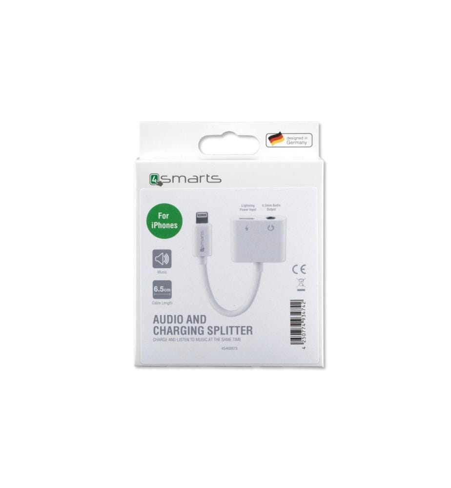 4SMARTS - Adapter Audio and Charging Splitter -> Lightning & 3.5mm Aux