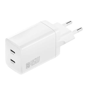 4SMARTS - Chargeur mural USB PDPlug Dual 2x USB-C 45 W GaN