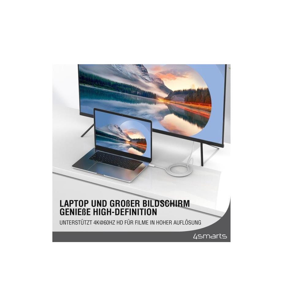 4SMARTS - Câble 4K 60Hz USB type C - DisplayPort, 2 m