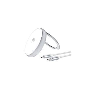 4SMARTS - Chargeur sans fil Kickstand Qi2 argent / blanc