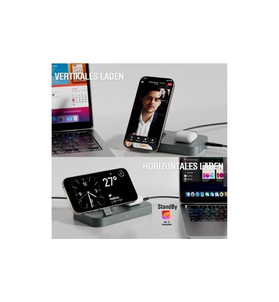 4SMARTS - Chargeur sans fil Qi2 Schwarz