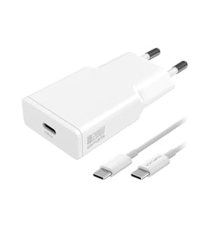 4SMARTS - Chargeur mural USB PDPlug Slim 20 W GaN 1C et câble USB-C 1,5m