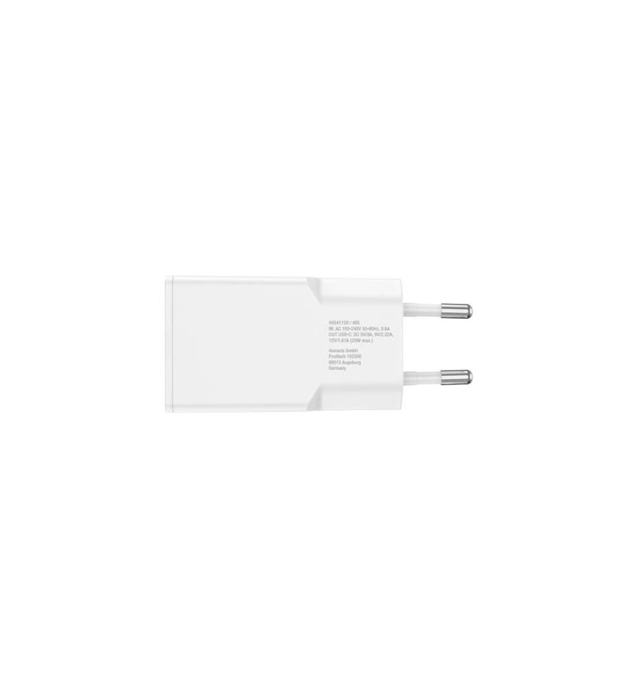 4SMARTS - Chargeur mural USB PDPlug Slim 20 W GaN 1C et câble USB-C 1,5m