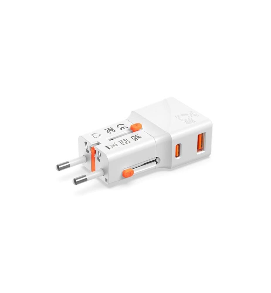 4SMARTS - Weltreiseadapter Nomad Pocket 25W 1C+1A, Weiss